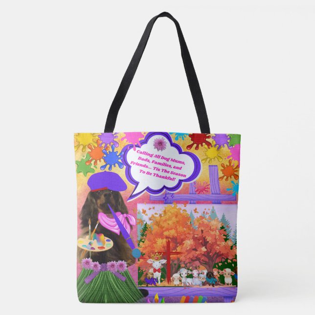 Var tacksam mot Happy thanksgiving Dam Tote Bag Tygkasse (Framsida)