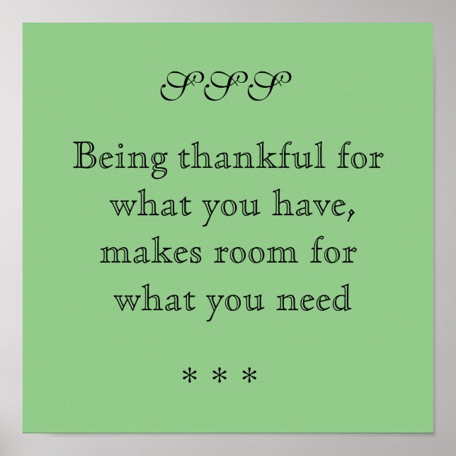 Var tacksam - poster (Framsidan)