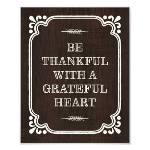 Var tacksam Skriv ut Thanksgiving Fototryck