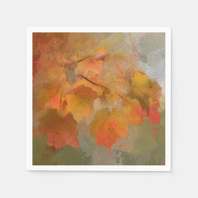 Var tacksam Thanksgiving Löv Visning Pappersservett (Framsidan)