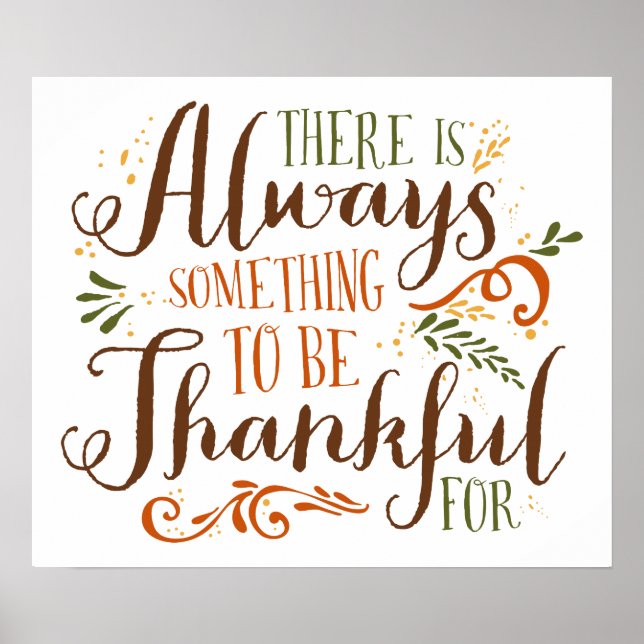 Var tacksam, vismisk skrift | POSTER THANKSGIVING (Framsidan)