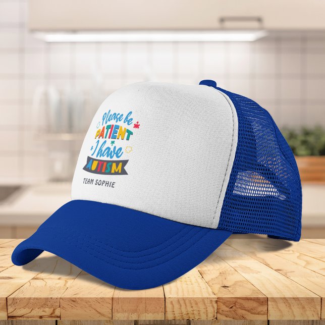 Var tålmodig, jag har matchning av Anpassningsbar  Keps (Please Be Patient I Have Autism Custom Matching Trucker Hat)