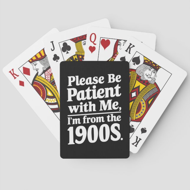 Var tålmodig med mig från 1900-talet casinokort (Baksidan)