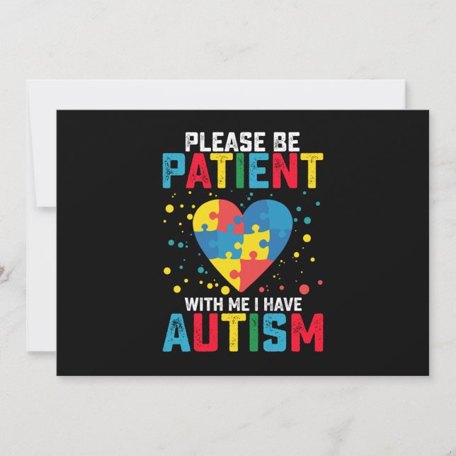 Var tålmodig med mig jag har autismmedvetenhet inbjudningar (Framsida)