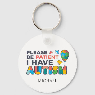 Var tålmodig om jag har Pussel med Multifärgad för Nyckelring