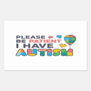 Var tålmodig om jag har Pussel med Multifärgad för Rektangulärt Klistermärke