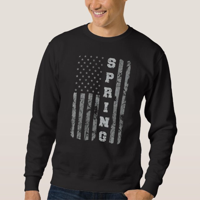 Vår Texas American Flagga Lång Ärmad Tröja (Framsida)