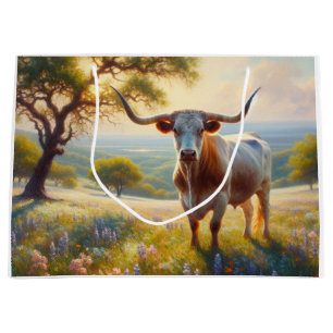 Vår Texas longhorn ko