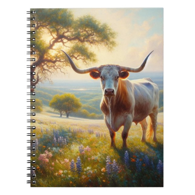 Vår Texas longhorn ko Anteckningsbok (Framsidan)