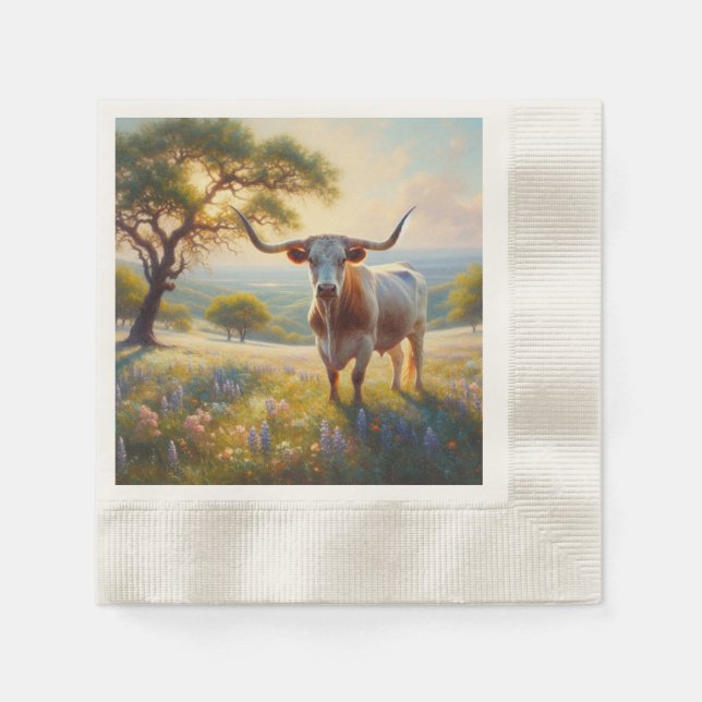 Vår Texas longhorn ko Pappersservett (Framsidan)