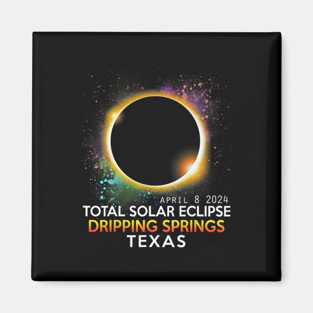 Vår Texas Totality Total Solar Eclipse 2024 Magnet (Framsidan)