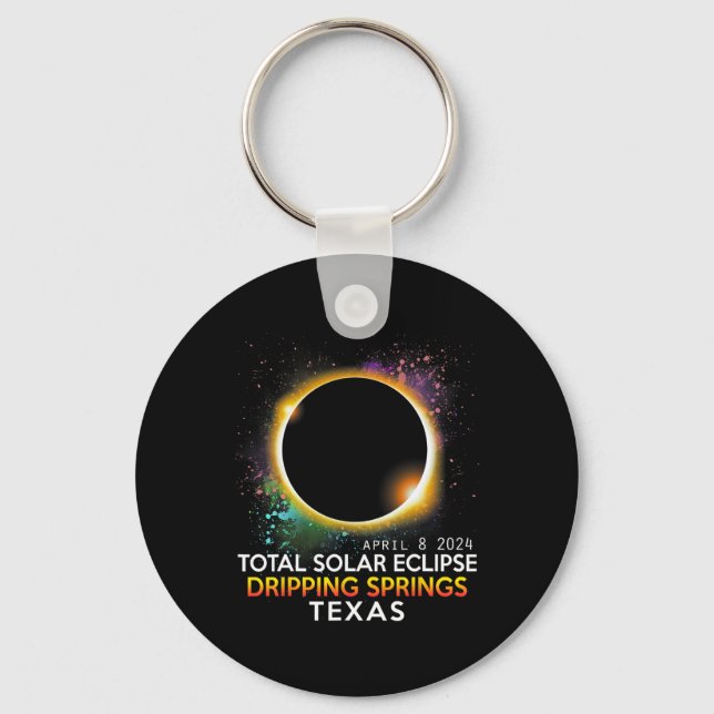 Vår Texas Totality Total Solar Eclipse 2024 Nyckelring (Framsida)