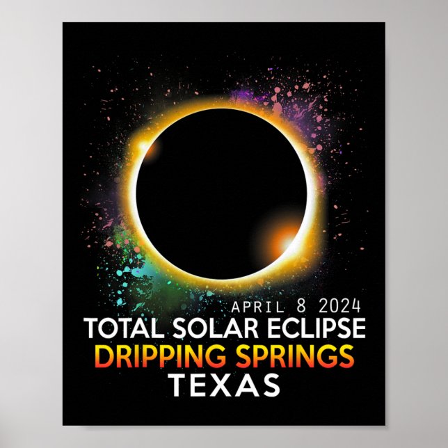 Vår Texas Totality Total Solar Eclipse 2024 Poster (Framsidan)