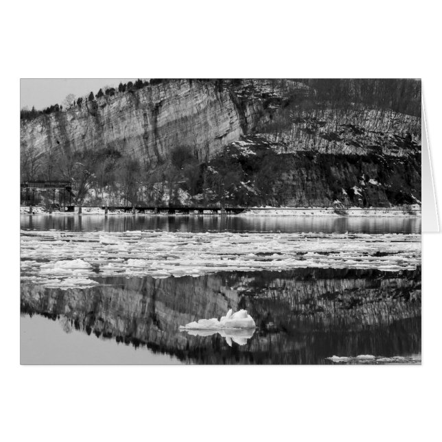 Vår Thaw Black and White Hälsningskort (Framsidan Horizontal)