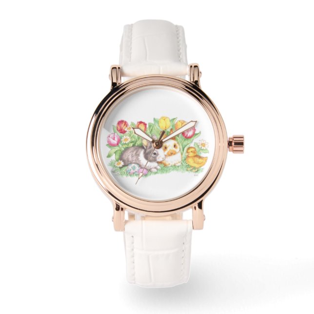 Vår Theme Bunnies Påsk Watch Armbandsur (Framsida)
