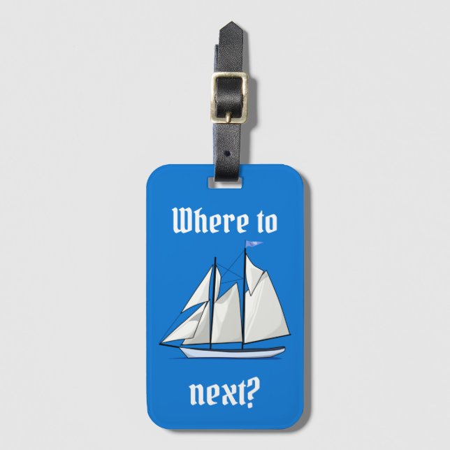 Var till därefter? Segelbåtäventyr Bagagebricka (Framsida vertikal)