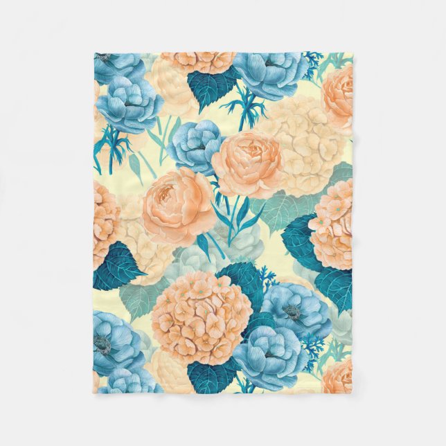 Vår trädgårdsvattenfärg fleecefilt (Framsidan)