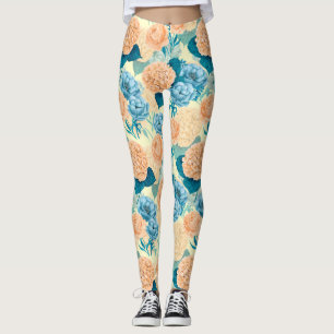 Vår trädgårdsvattenfärg leggings
