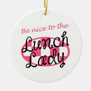 VAR TREVLIG ATT ÄTA LUNCH DAMEN JULGRANSPRYDNAD KERAMIK