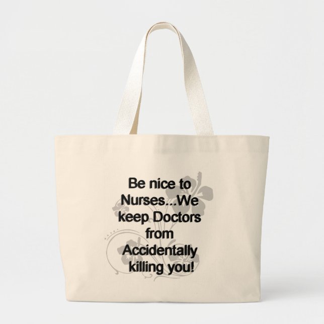 Var trevlig till sjuksköterskor jumbo tygkasse (Framsidan)