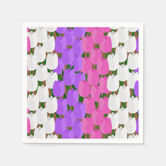 Vår Tulip Fält Pappersservett (Framsidan)