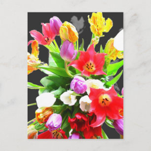 Vår Tulip Flowers Vykort