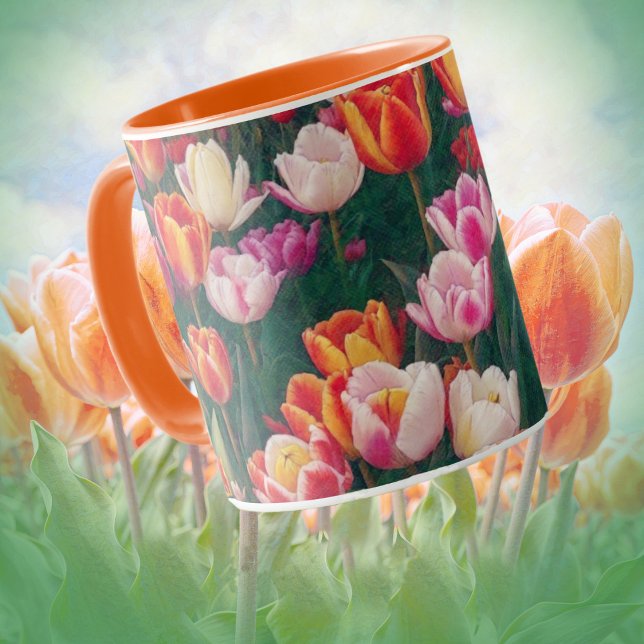 Vår Tulip Garden Art Mugg Kopp (Tulip Garden Art Mug.)