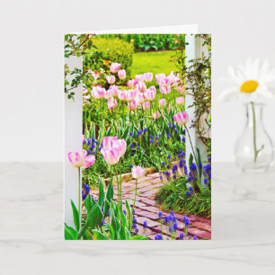 Vår Tulip Garden Birthday Kort