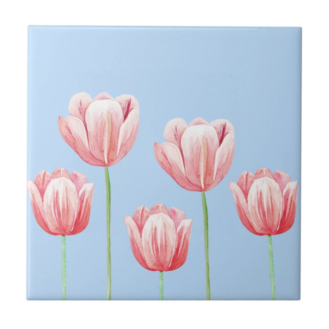 Vår tulip kakelplatta (Framsidan)