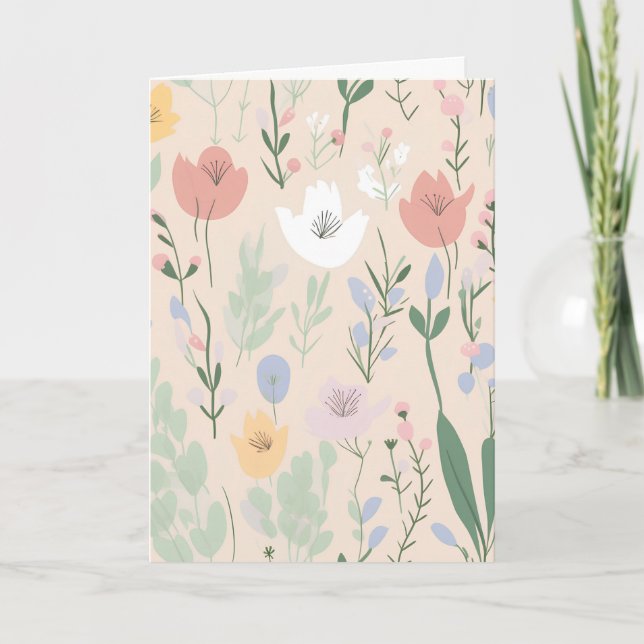 Vår Tulip Mönster Kort (Framsida)
