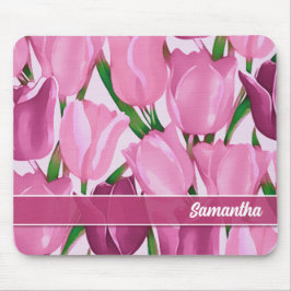 Vår Tulip Painting Custom Name Gift Musmatta