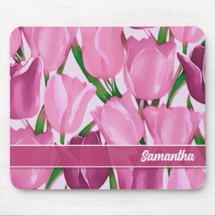 Vår Tulip Painting Custom Name Gift Musmatta