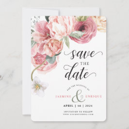 Vår Tulip Watercolor Bouquet | Foto Spara Datumet