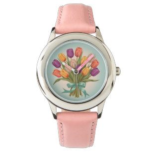Vår tulips bouquet armbandsur