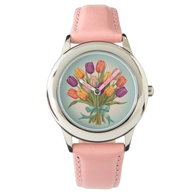 Vår tulips bouquet armbandsur (Framsida)