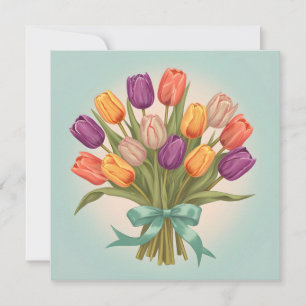 Vår tulips bouquet inbjudningar
