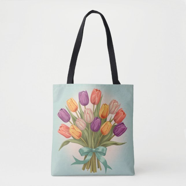 Vår tulips bouquet tygkasse (Framsida)
