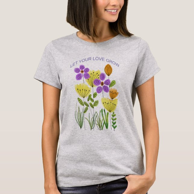 Vår Tulips Flower T Shirt (Framsida)