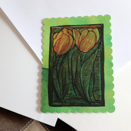 Vår Tulips Flower Tulip Art Tack Kort