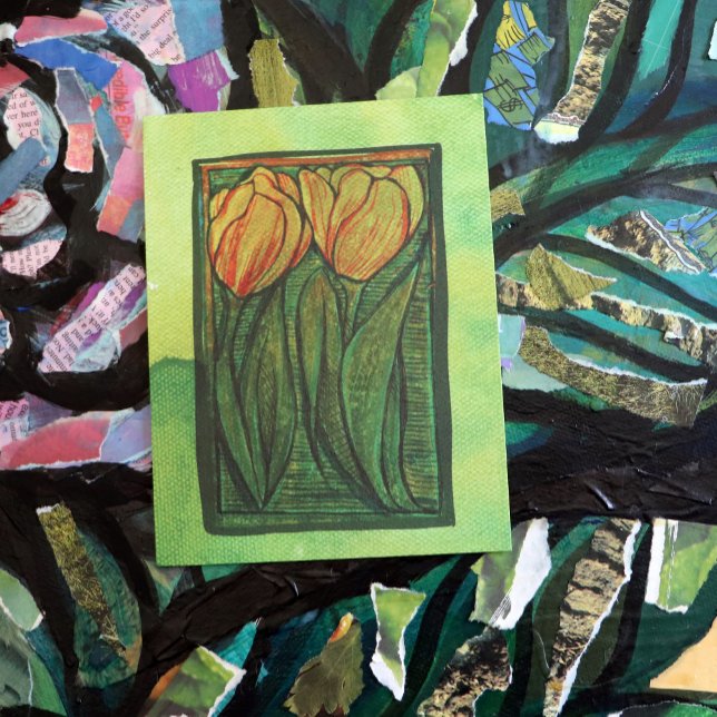 Vår Tulips Flower Tulip Art Vykort (Skapare uppladdad)