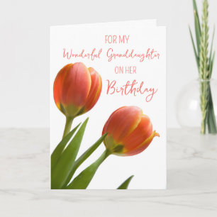 Vår Tulips Granddotter Birthday Kort