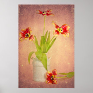 Vår Tulips i struktur Poster