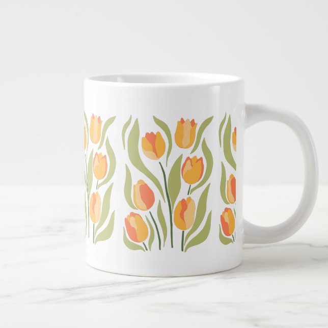 Vår Tulips Mönster Jumbo Mugg (Höger)
