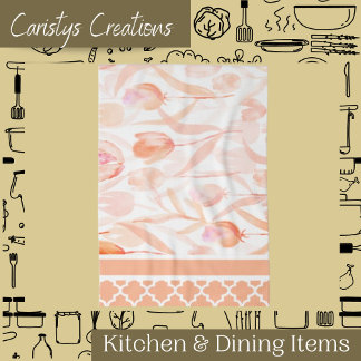 Vår Tulips och blandade Mönster Kökshandduk