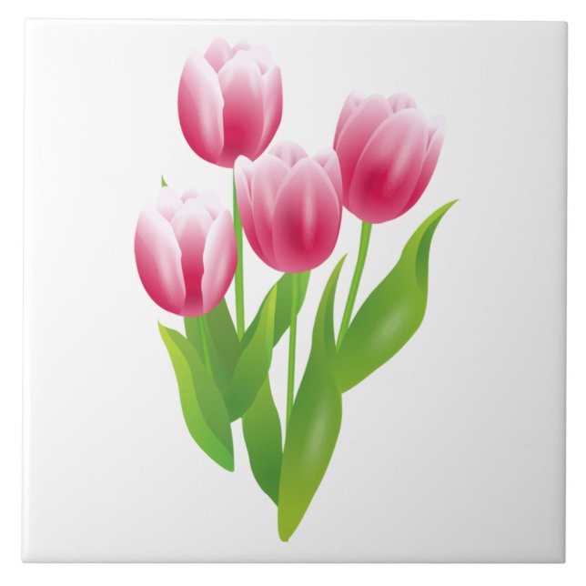 Vår Tulips. Påsk Gift Kakelplatta (Framsidan)