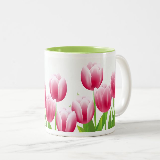 Vår Tulips Påsk Gift Två-Tonad Mugg (Framsida höger)