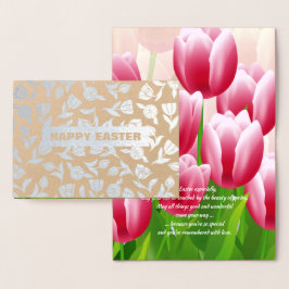 Vår Tulips Real Foil Luxury Påsk Folierat Kort