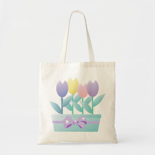 Vår Tulips Tote Bag Tygkasse (Framsidan)