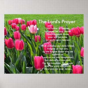 Vår tulpanblommor från rosa, The Lord's Prayer Poster
