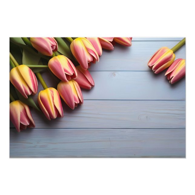 Vår-tulpaner för Valentines day Fototryck (Framsidan)